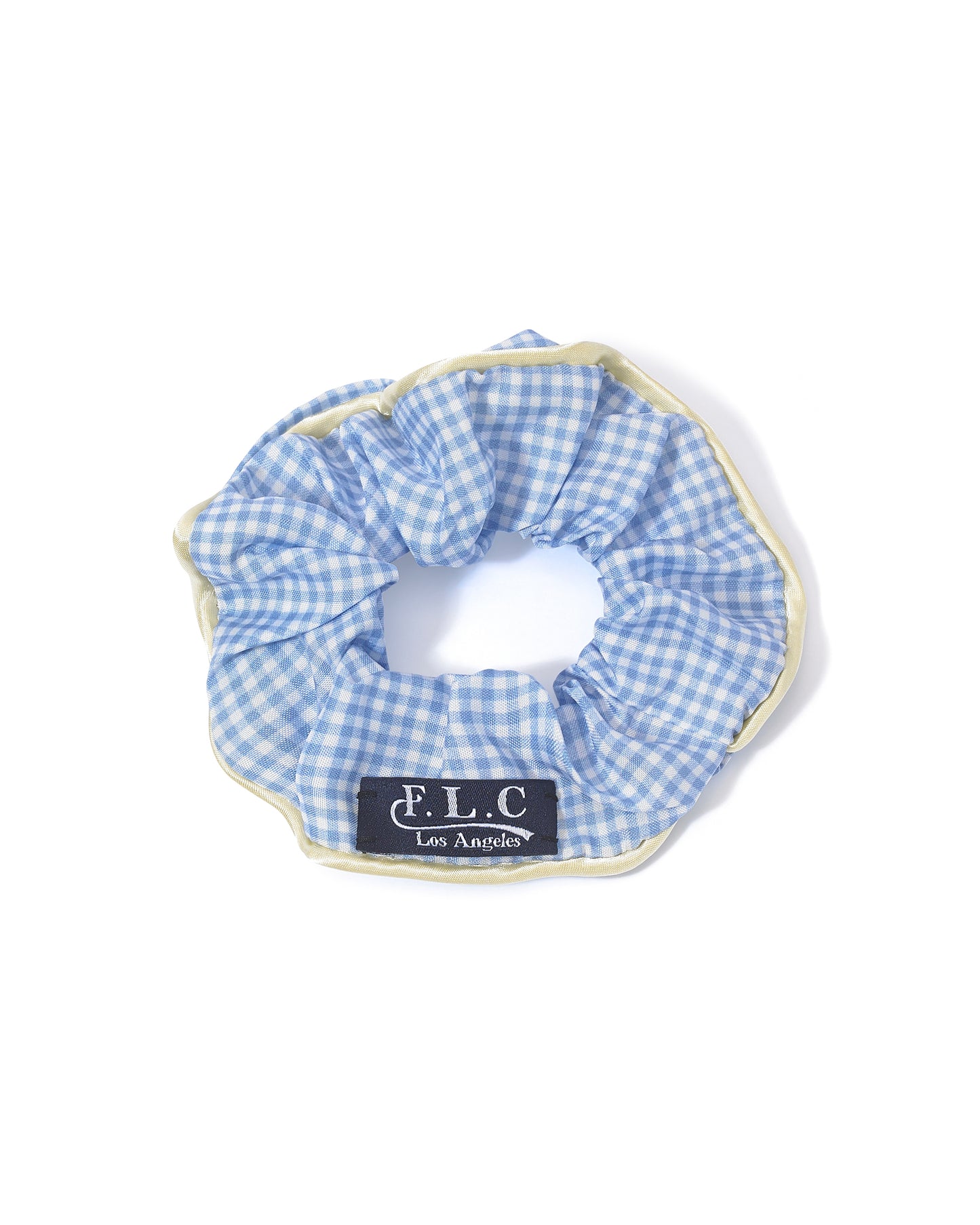Fair Liar Club Two-Tone Checkered Scrunchie - Blue