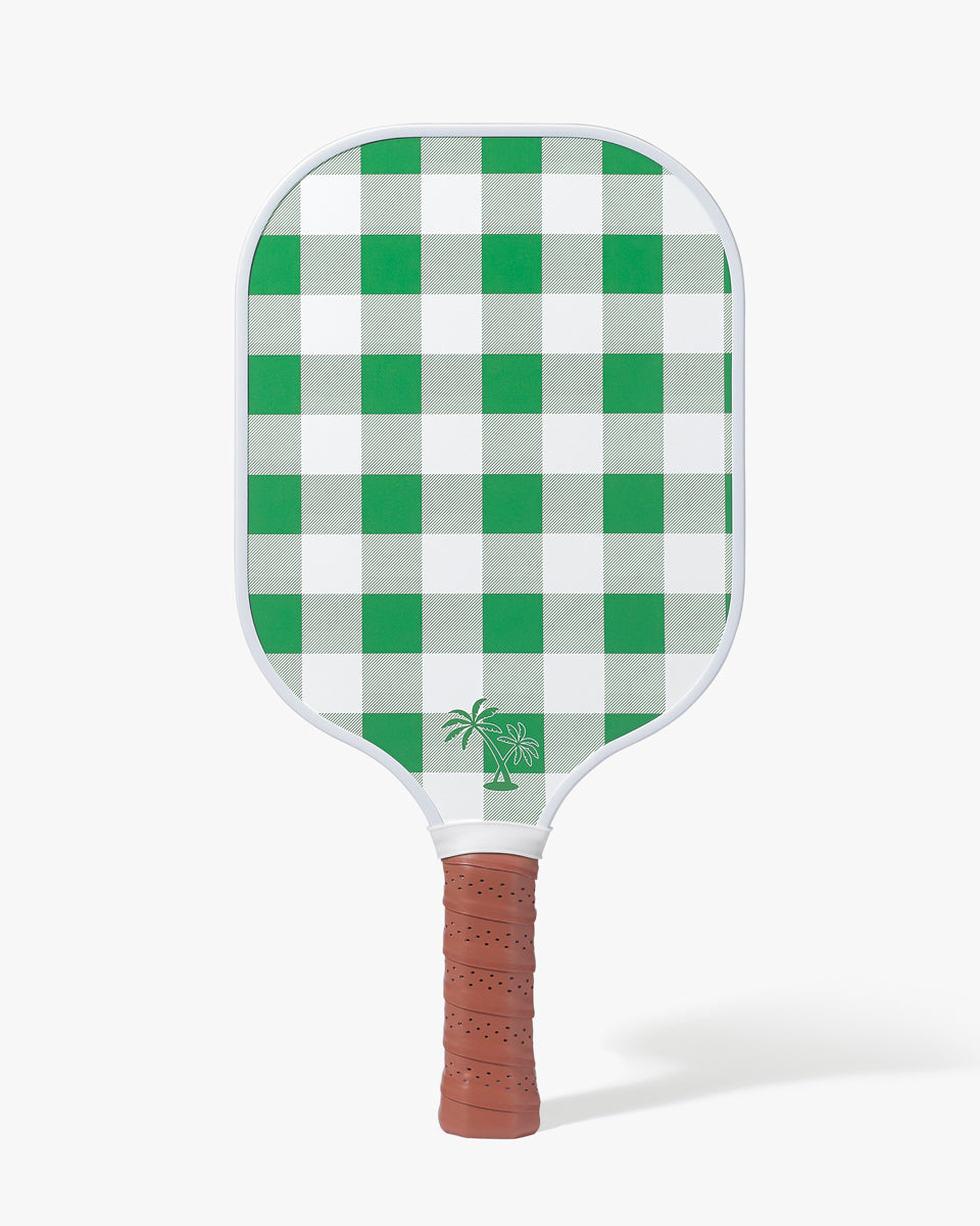 FLC Checkered Carbon Fiber Pickleball Paddle - Green