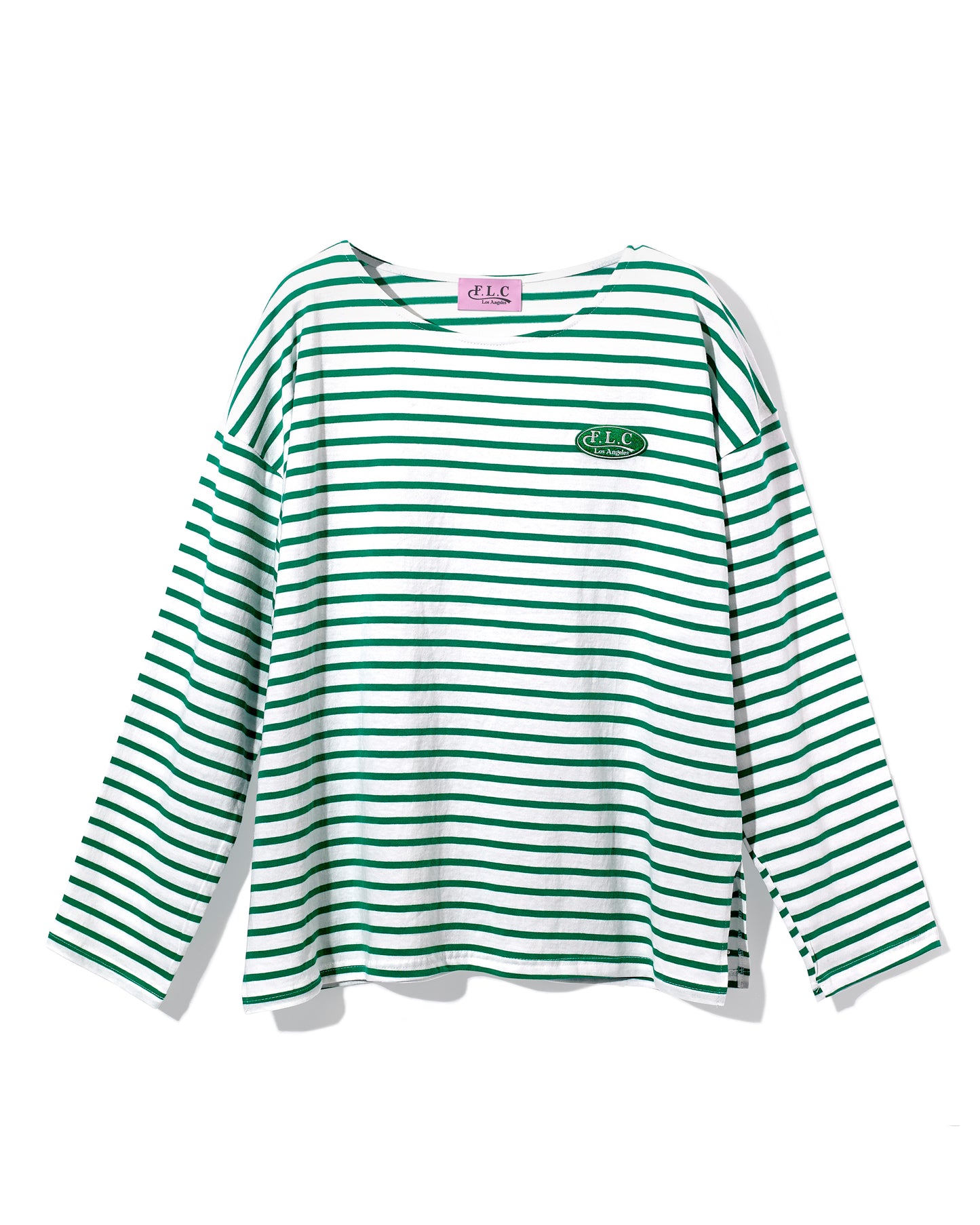 UNISEX FLC OVERSIZED STRIPED T-SHIRT - Green
