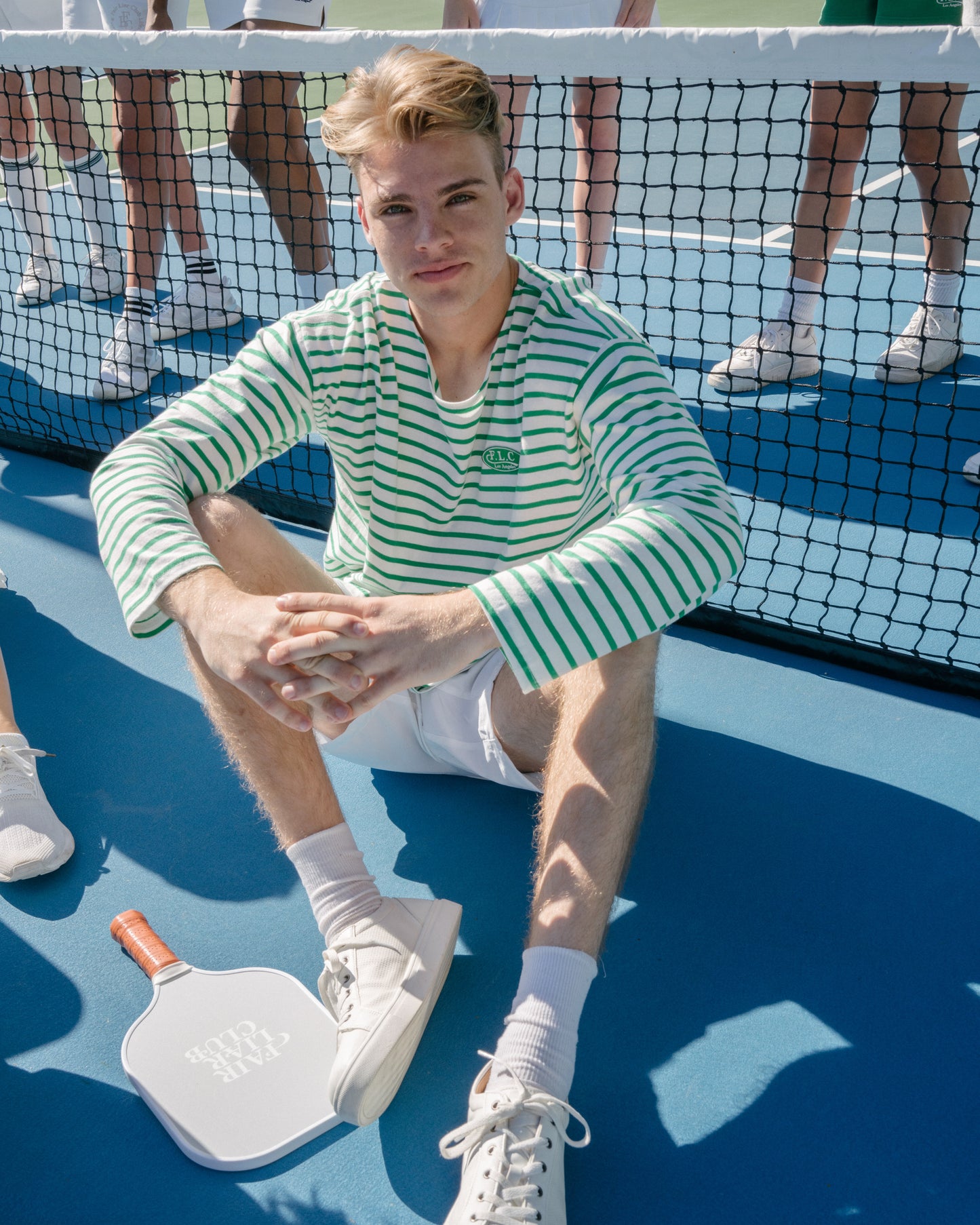 UNISEX FLC OVERSIZED STRIPED T-SHIRT - Green