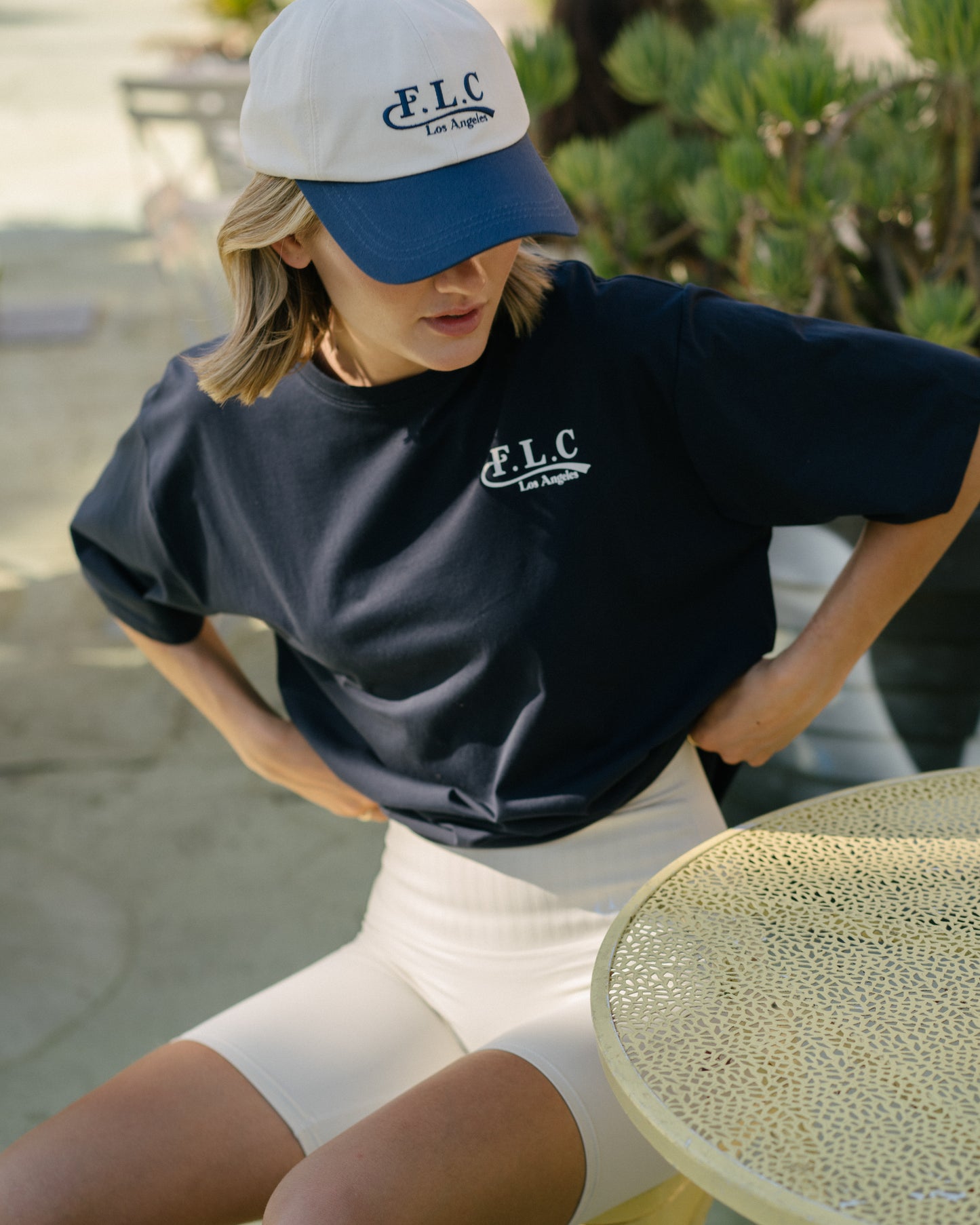 FLC Logo High-Rise Biker Short - Ivory